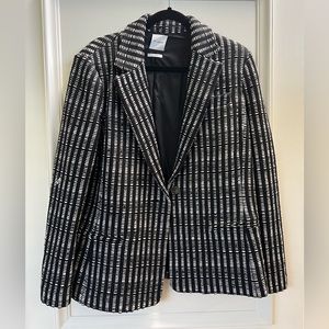 Women’s St. John Blazer black with white details Size 14